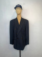 Load image into Gallery viewer, 1980s Hugo Boss charcoal stripe suit Belmondo
