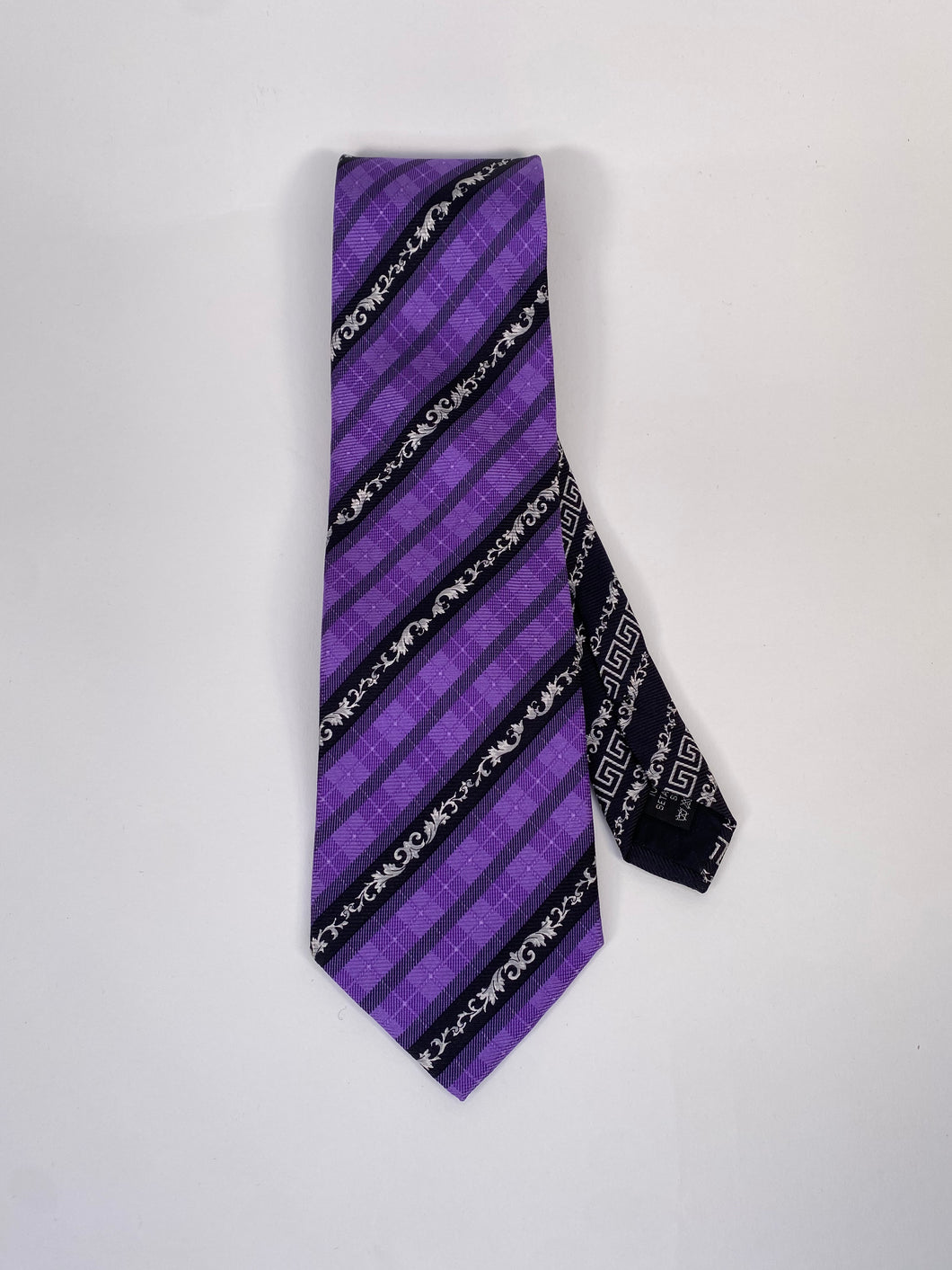 1990s Gianni Versace necktie black / purple