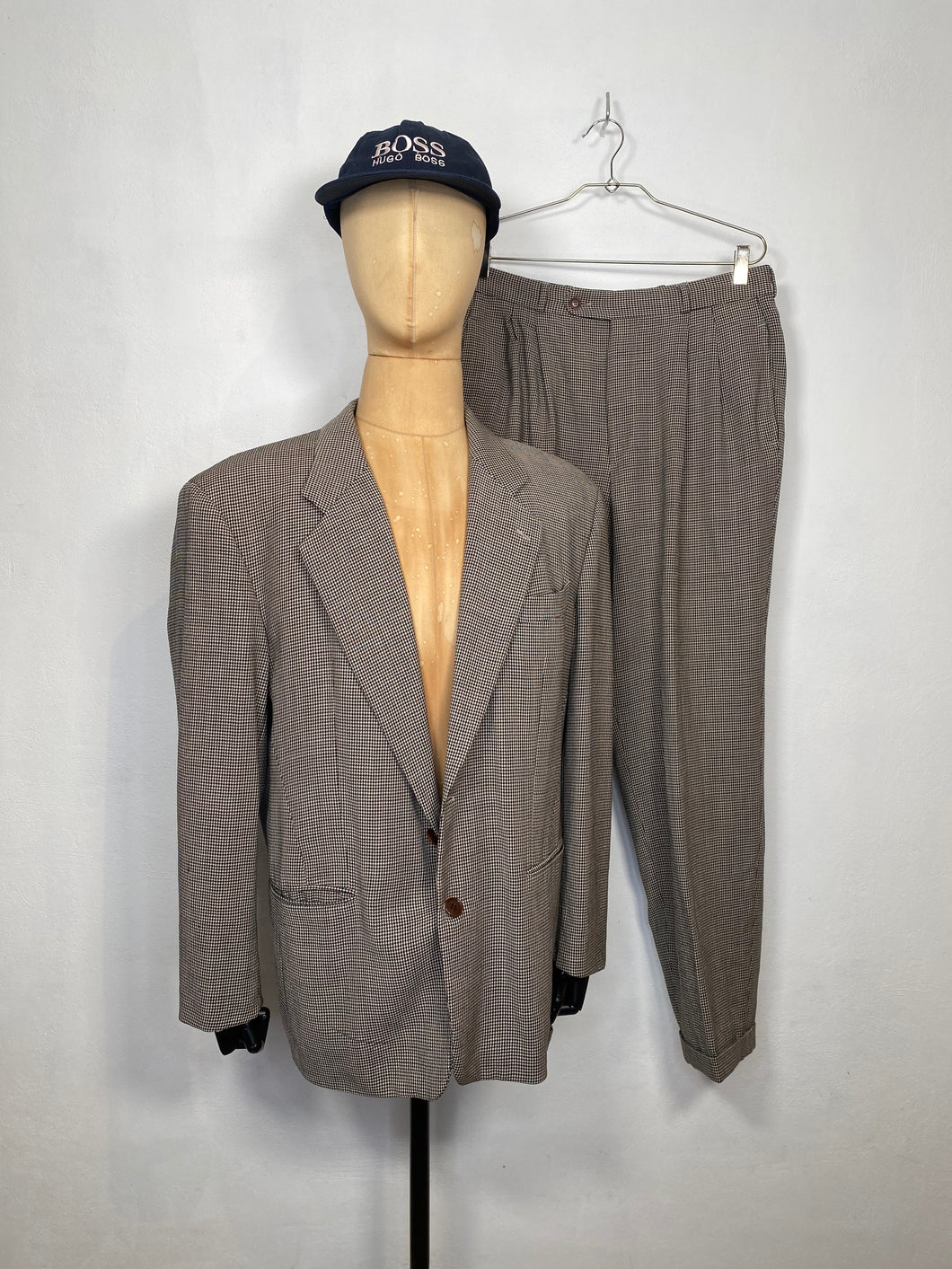 1980s Hugo Boss houndstooth suit
