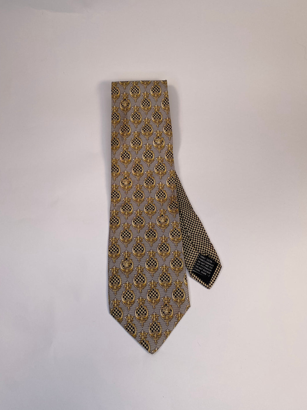 1990s Gianni Versace necktie silver / yellow
