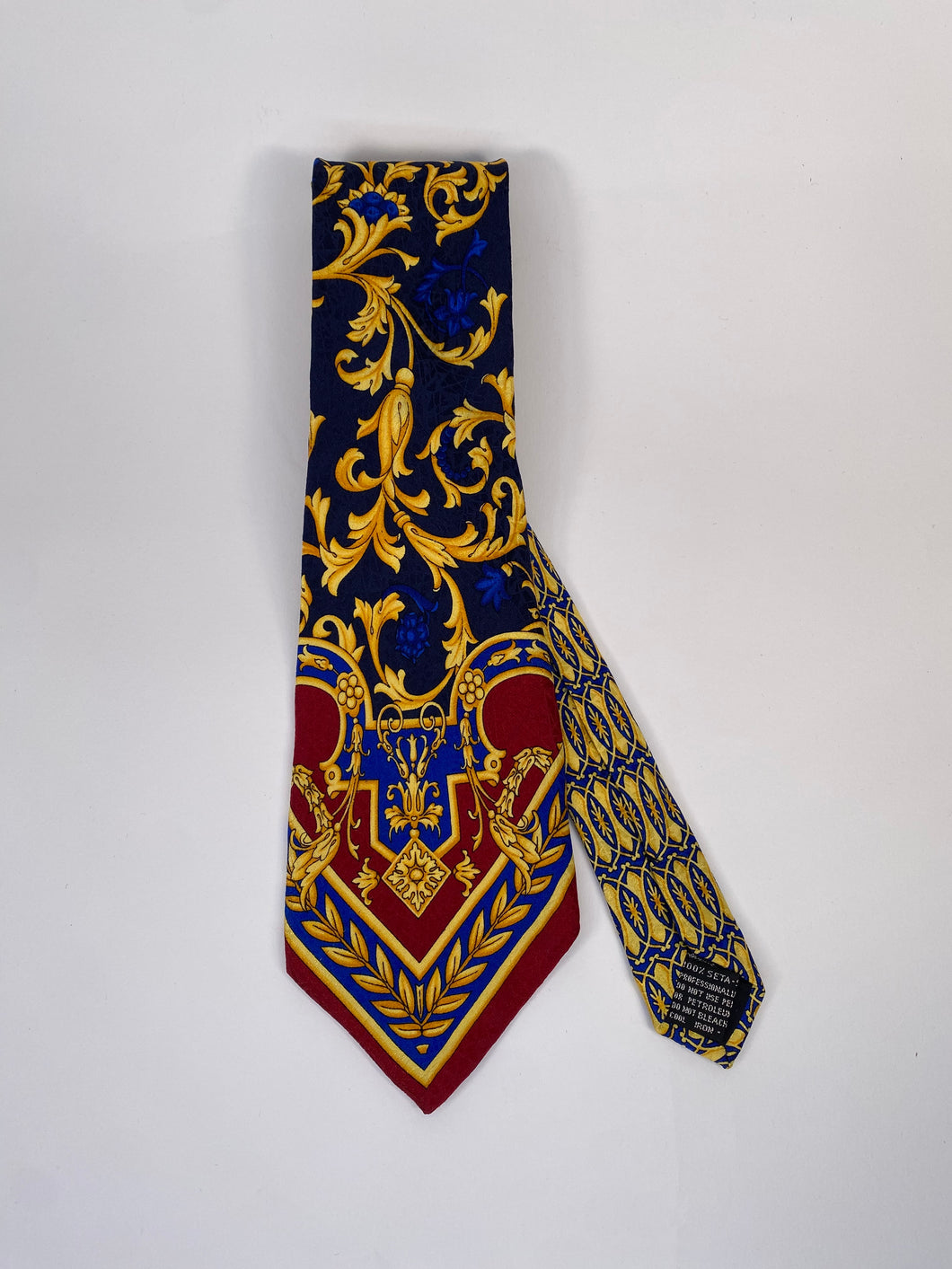 1990s Gianni Versace necktie blue / yellow / red