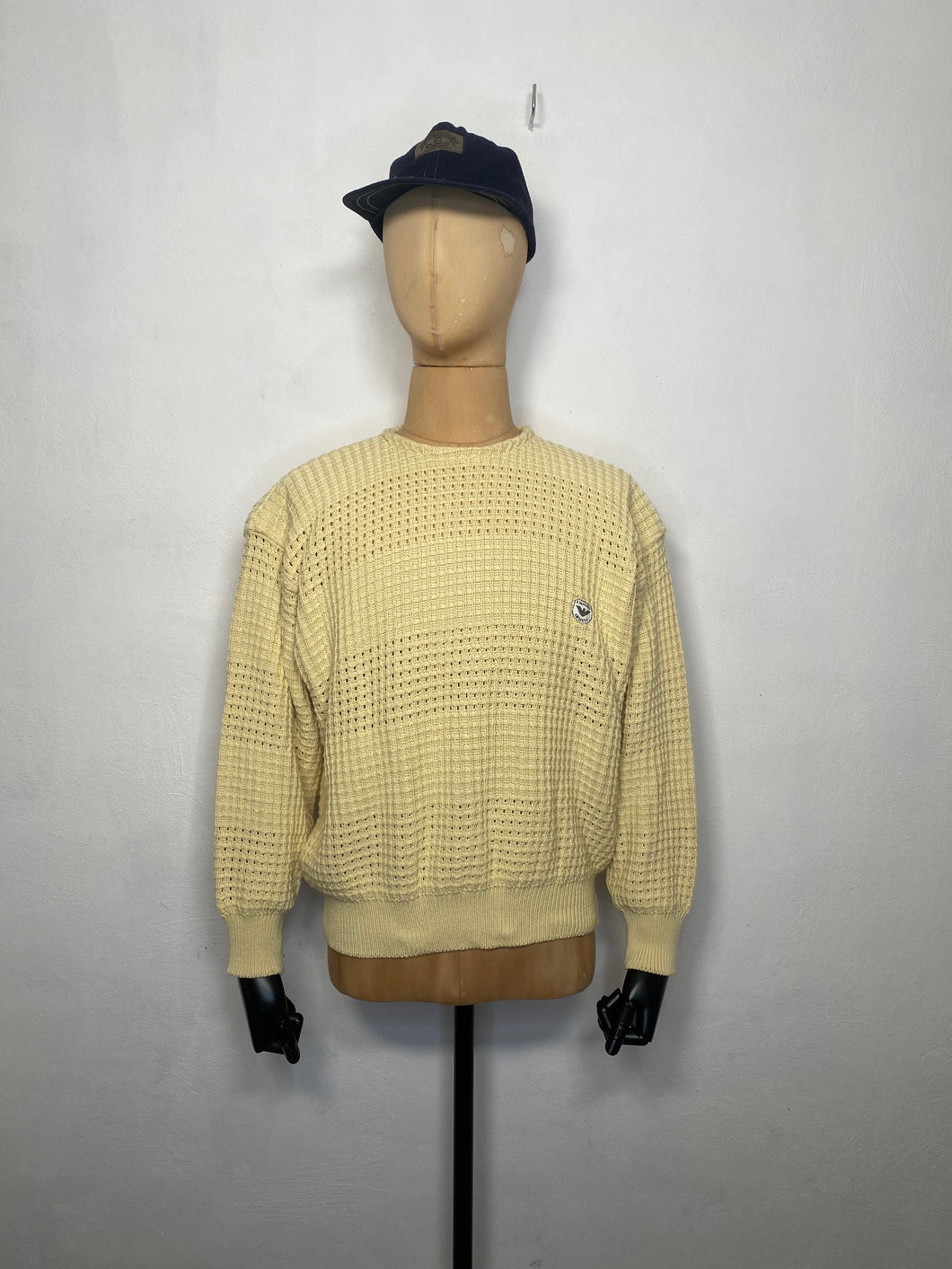 1980s Emporio Armani summer knit jumper yellow
