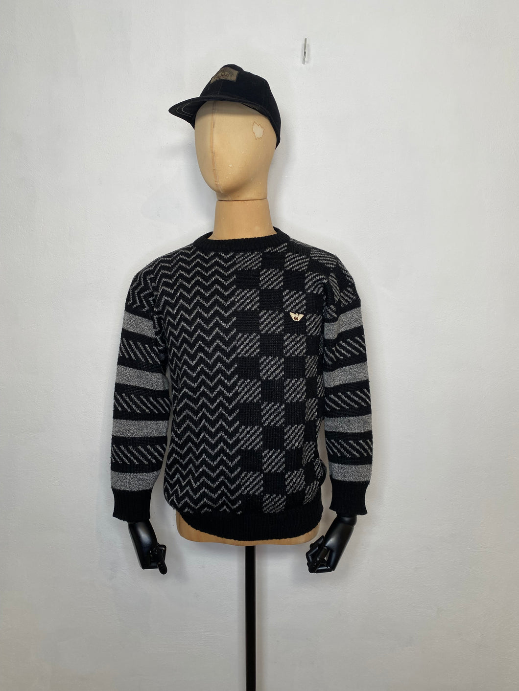 1980s Giorgio Armani jumper black/white checks