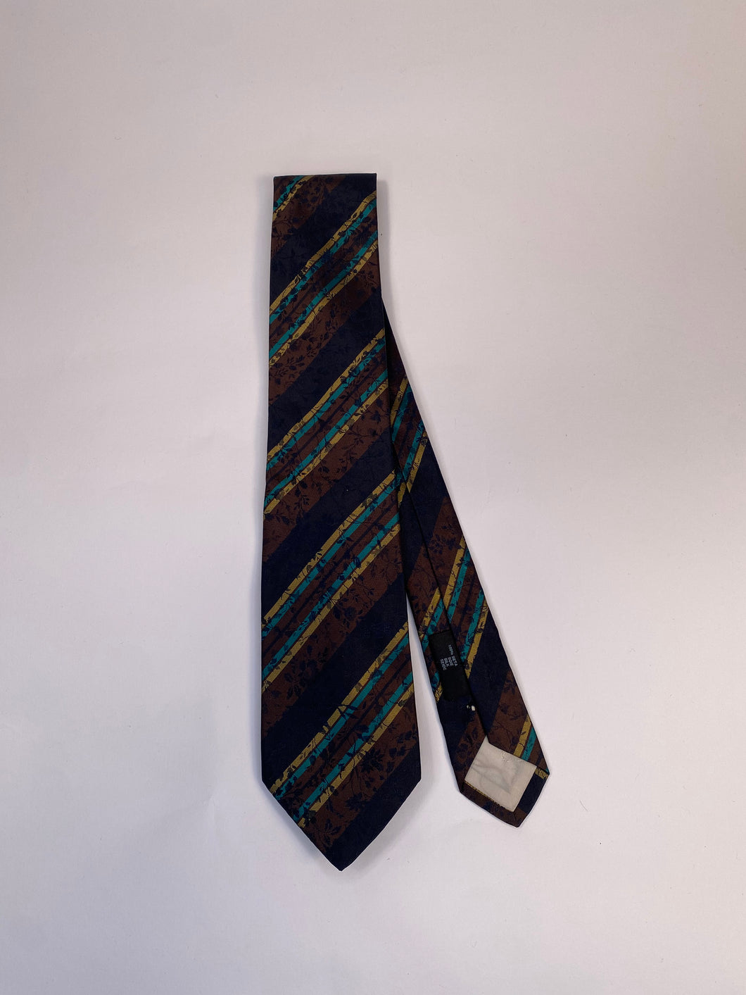 1990s KENZO necktie brown/ blue stripes