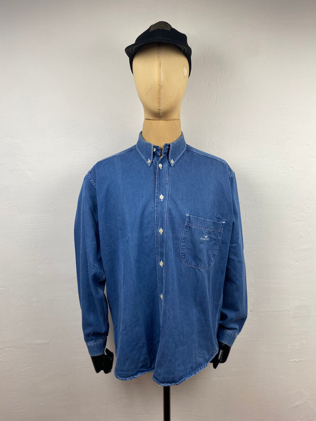 1980s Aj heavy denim shirt blue