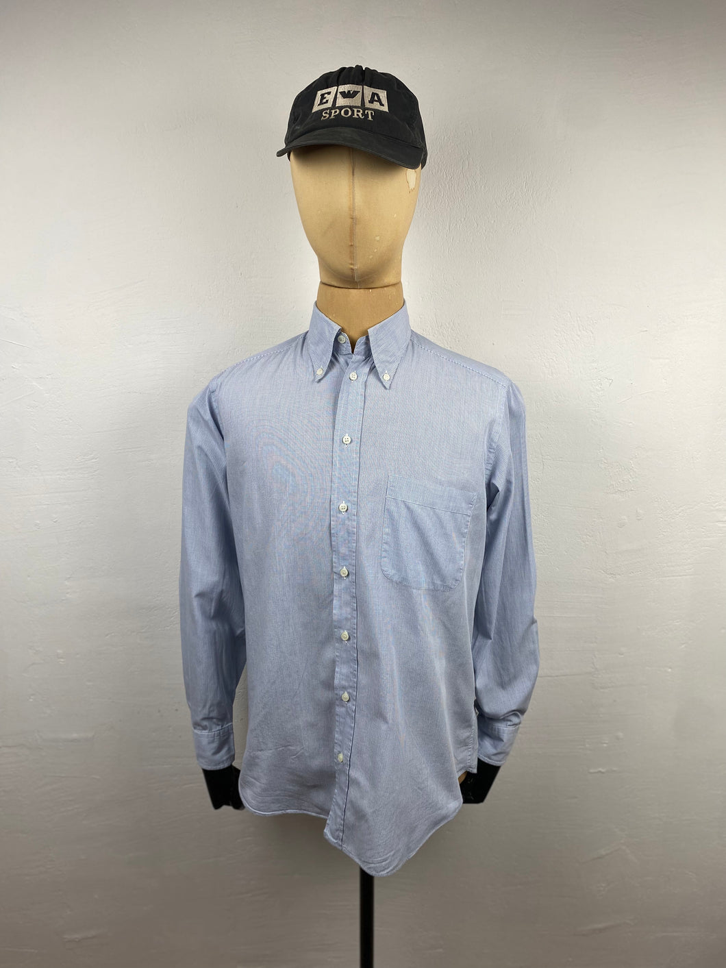 1990s Giorgio Armani LeCollezioni shirt blue checks