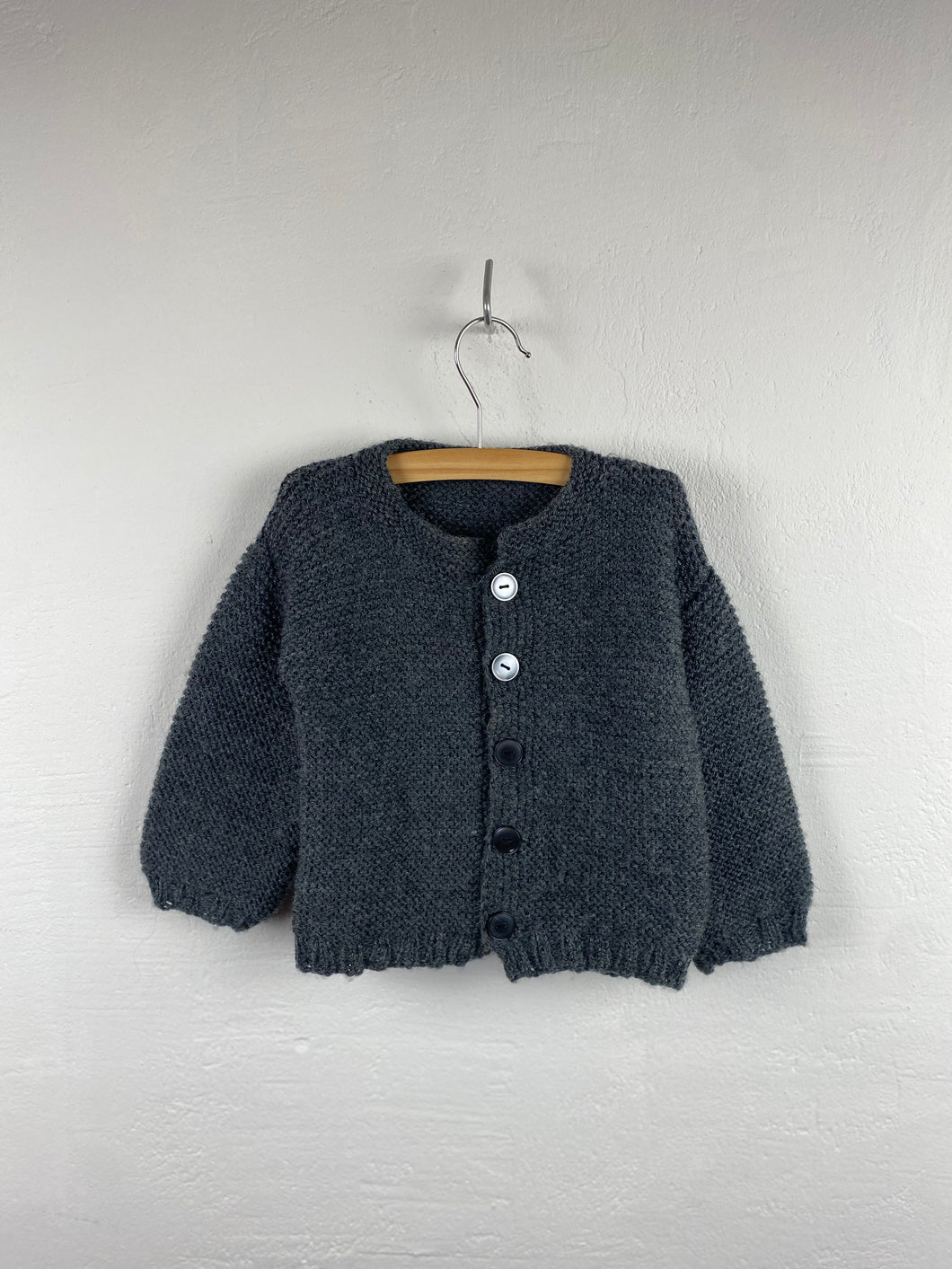 1950s hand knitted cardigan gray