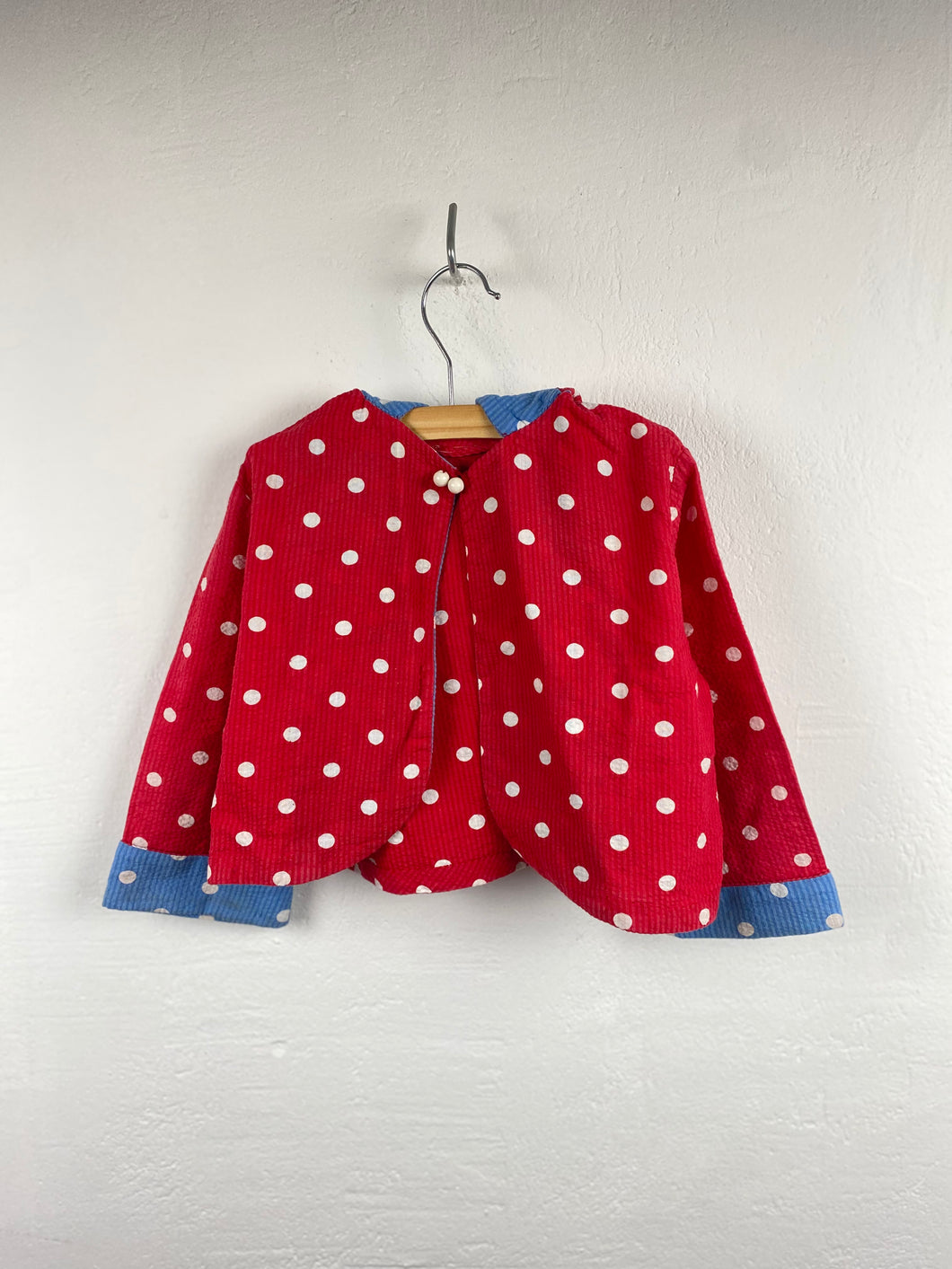 1960s polka dot cape red