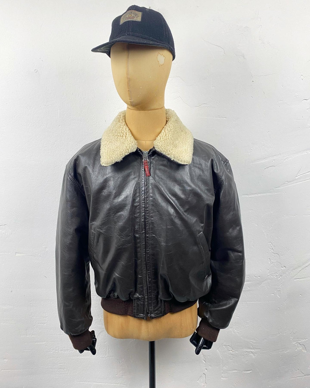 1980s AJ leather jacket brown