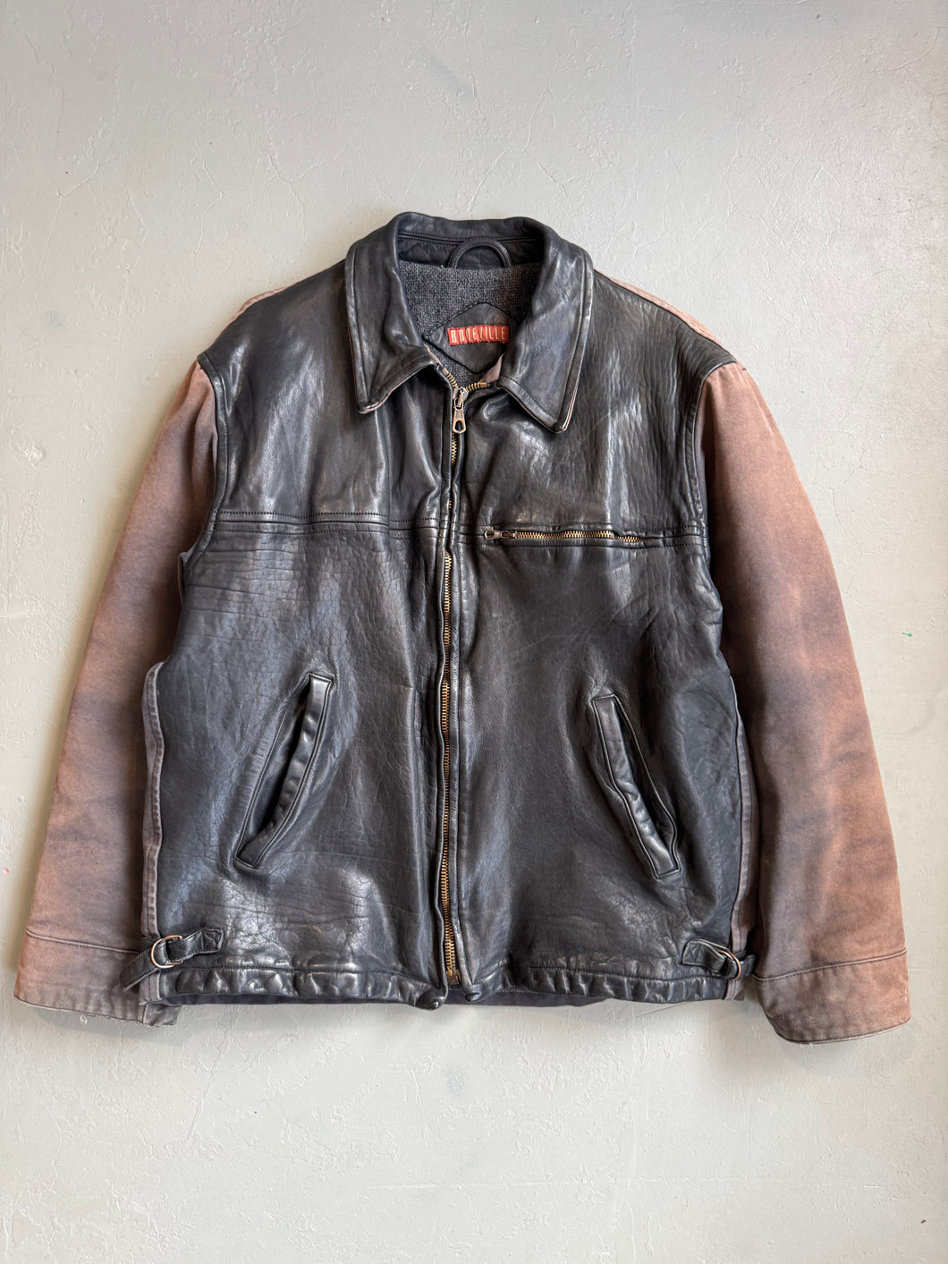 1980s Boneville leather/ duck Jacket