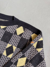 Load image into Gallery viewer, 1980s Giorgio Armani yellow black diamond jumper
