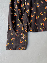 Load image into Gallery viewer, 1970s mushroom print silkscreen handmade black
