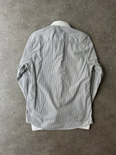 Load image into Gallery viewer, 1990s Romeo Gigli shirt striped gray white collar slim fit
