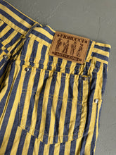Load image into Gallery viewer, 1970s fiorucci denim jeans striped yellow
