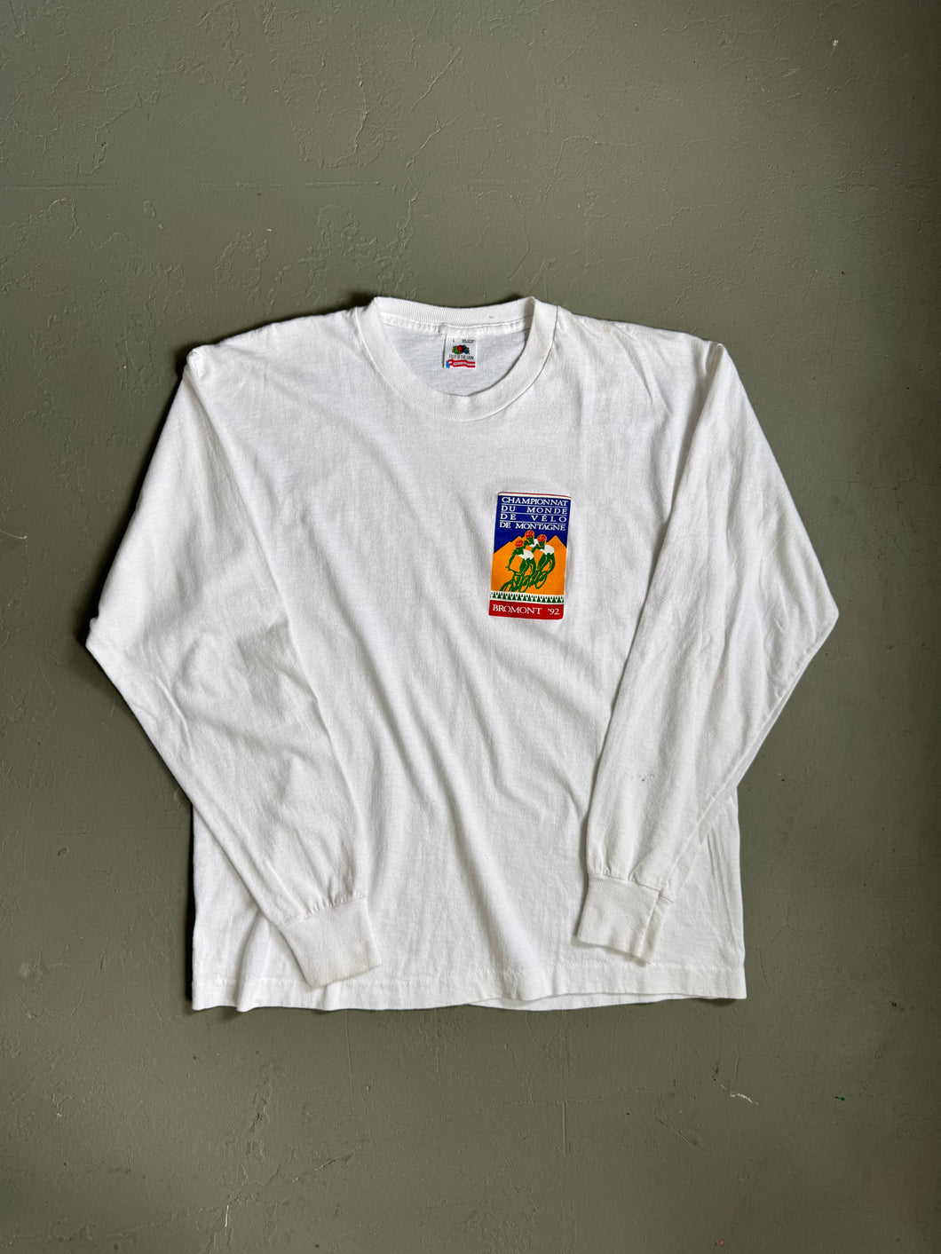 1992 fruit of the loom longsleeve Made in usa white