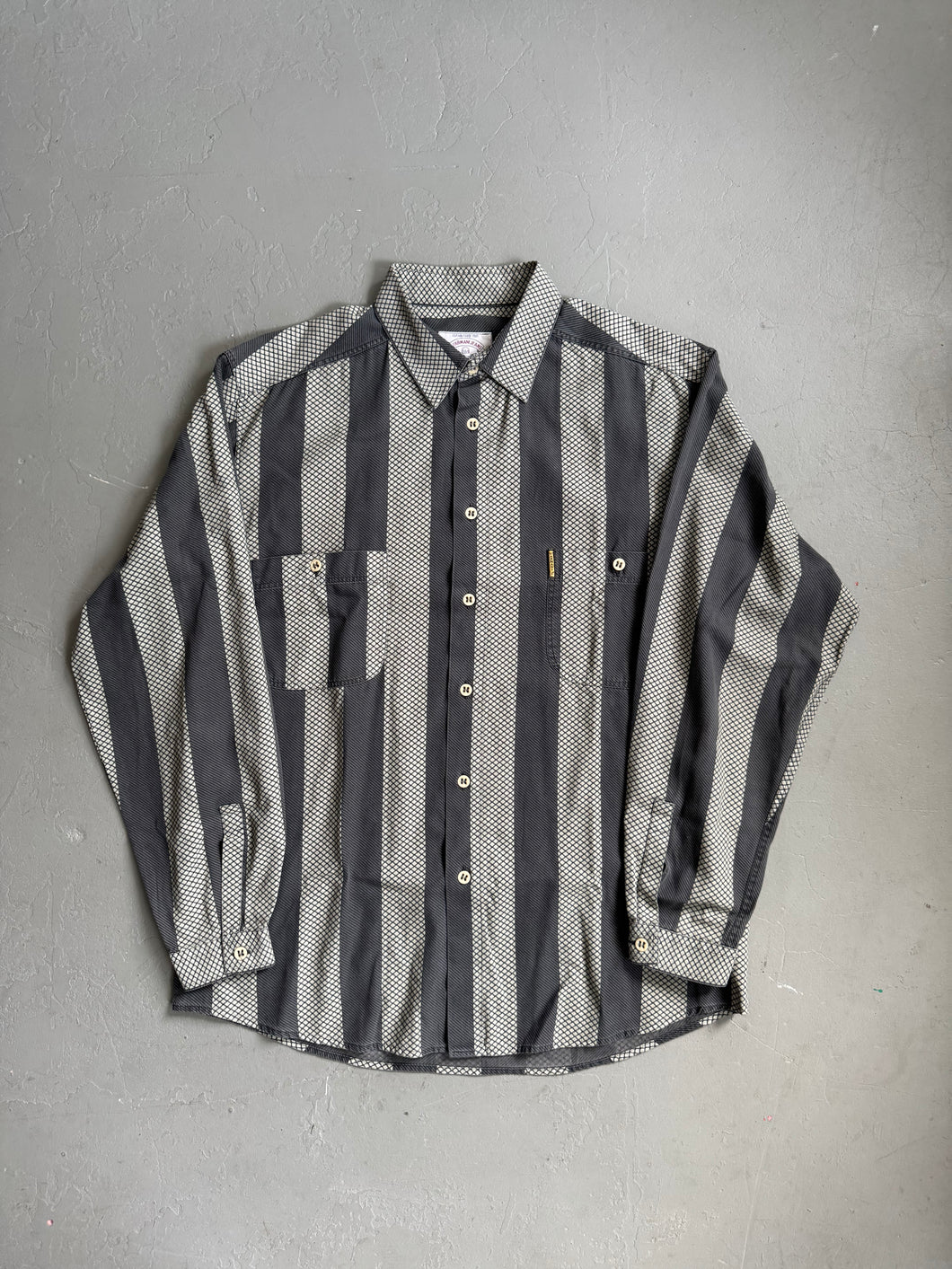 1990s Armani Jeans shirt stripped gray