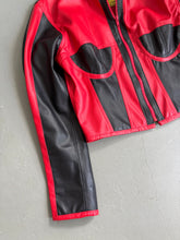 Load image into Gallery viewer, 1990s Chipie biker jacket short  red / black
