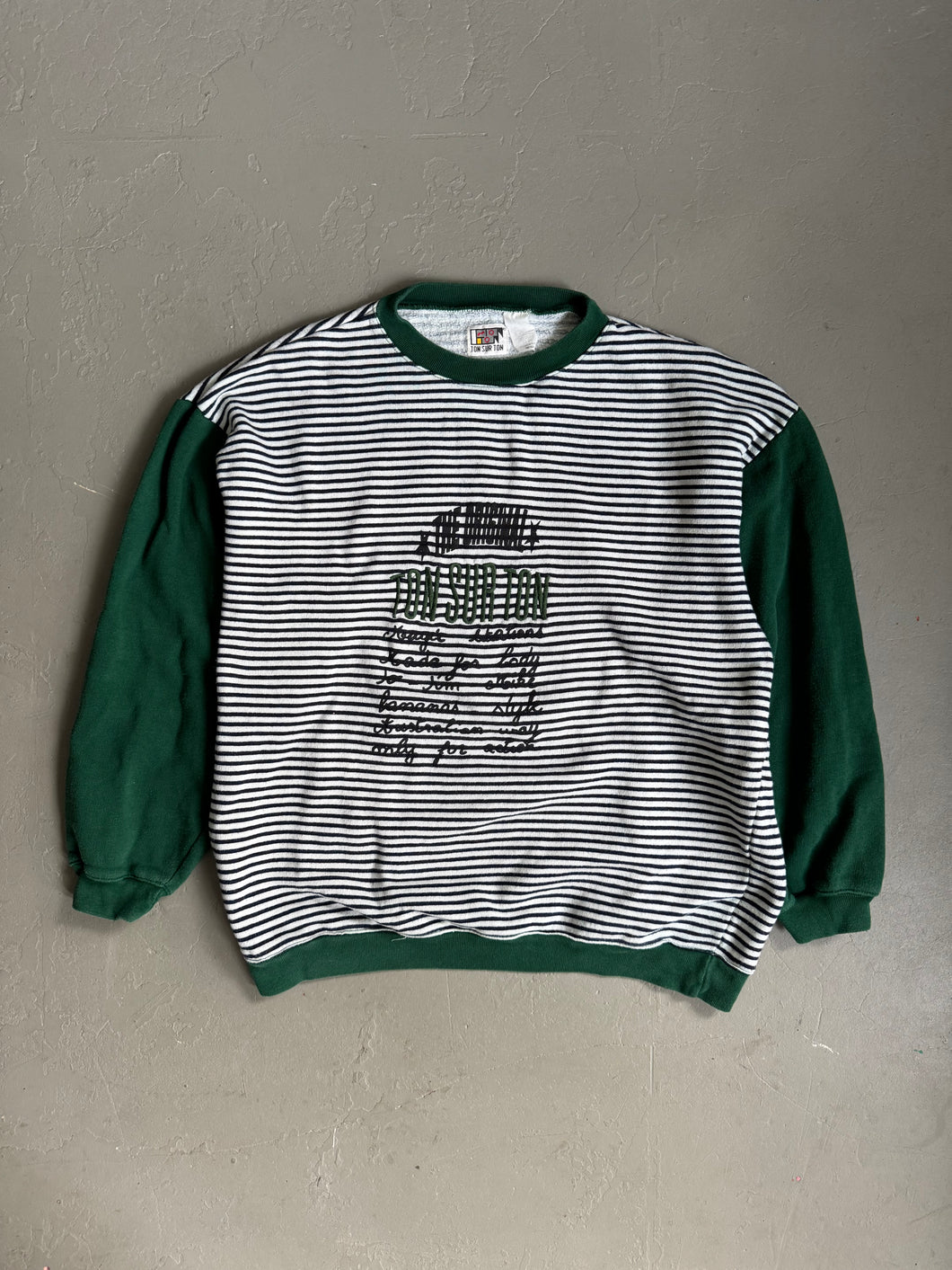 1980s TON SUR TON sweater striped green