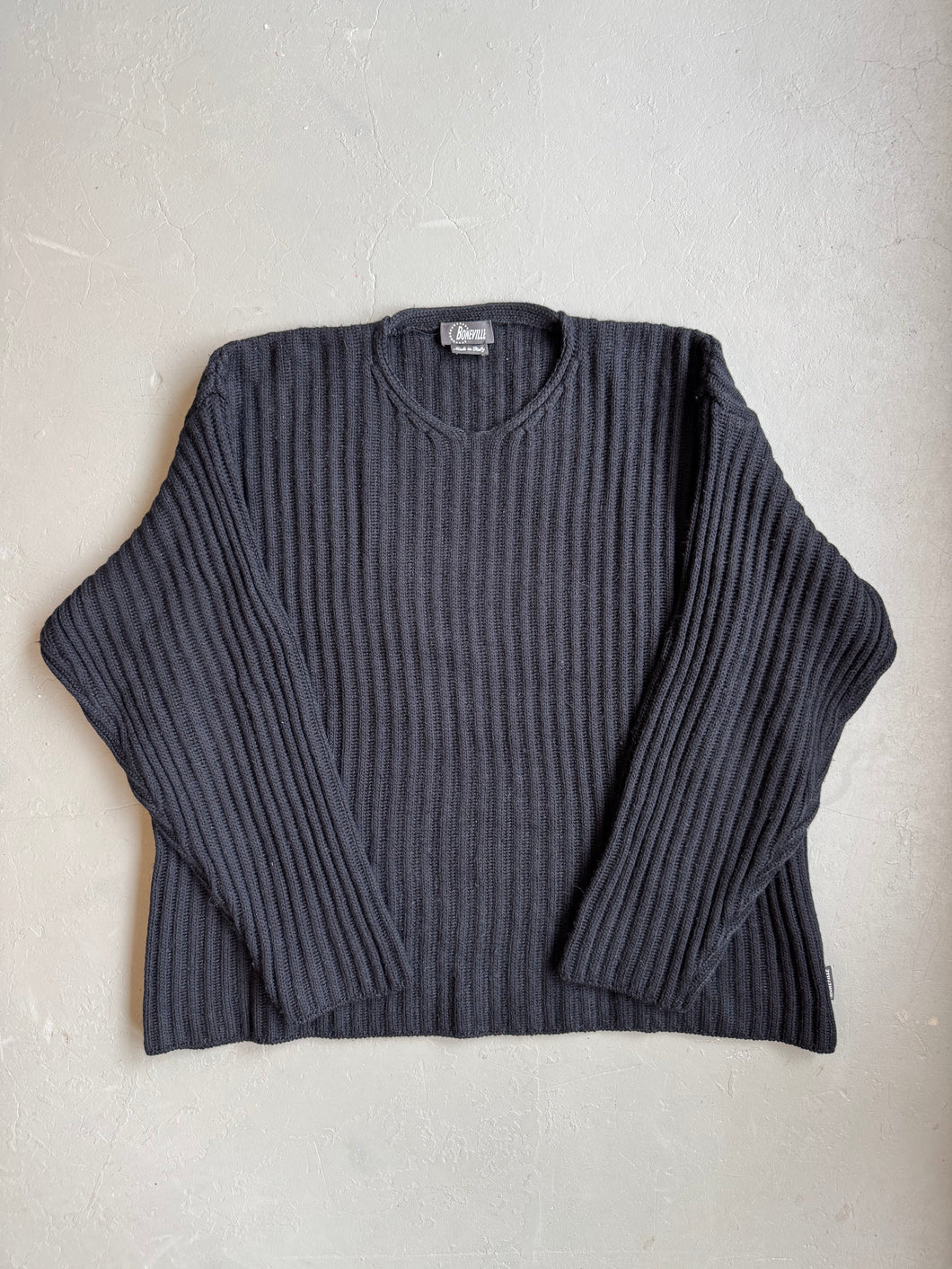 1990s Boneville V-neck jumper black