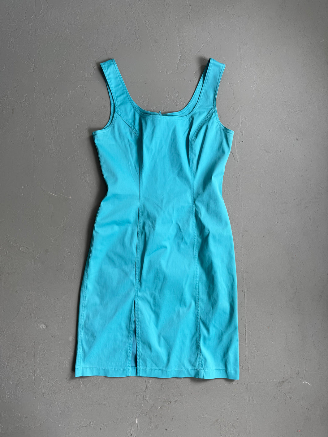 1980s Moschino jeans dress mint blue