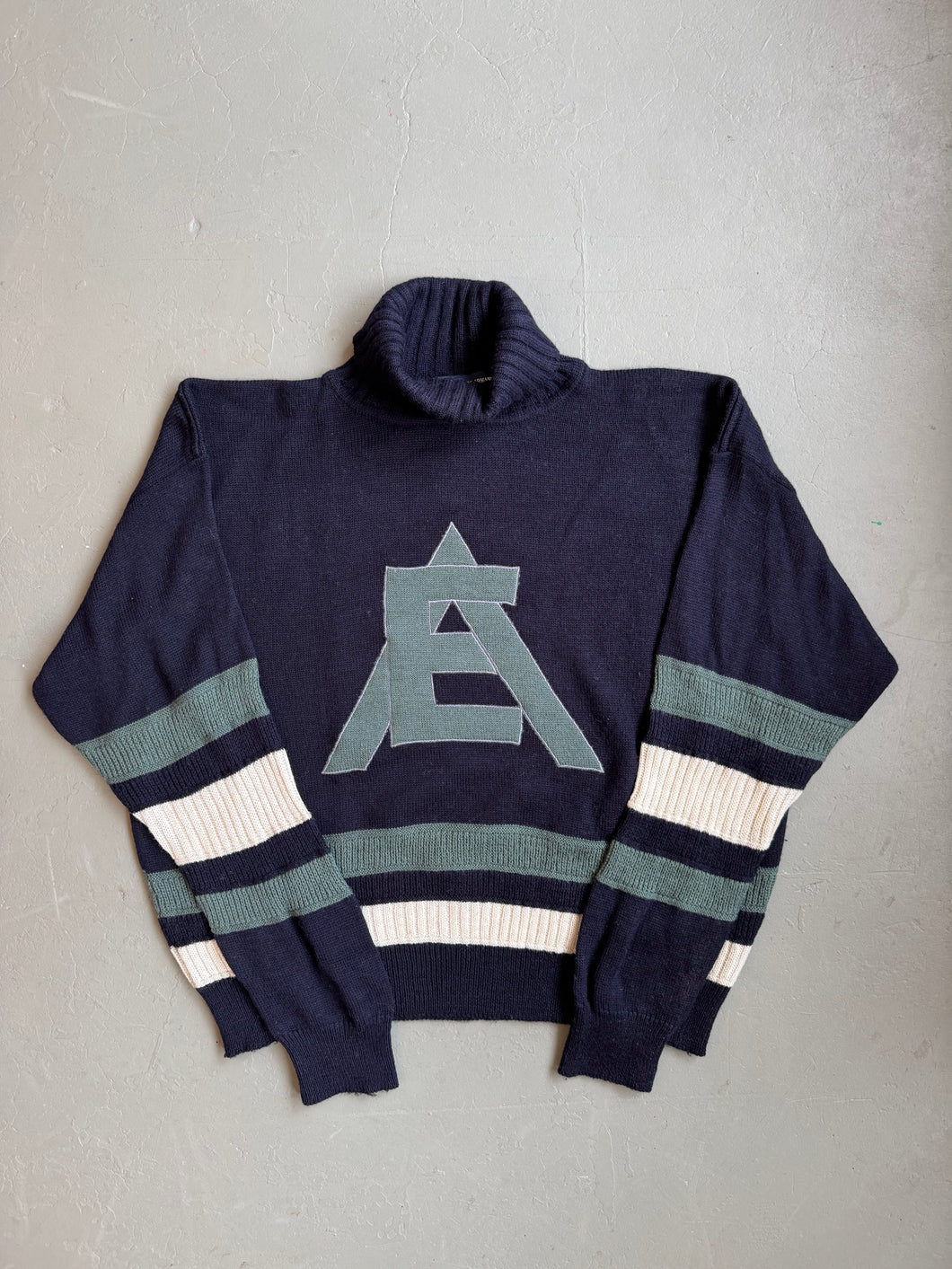 1980s Emporio Armani turtleneck jumper blue / mint