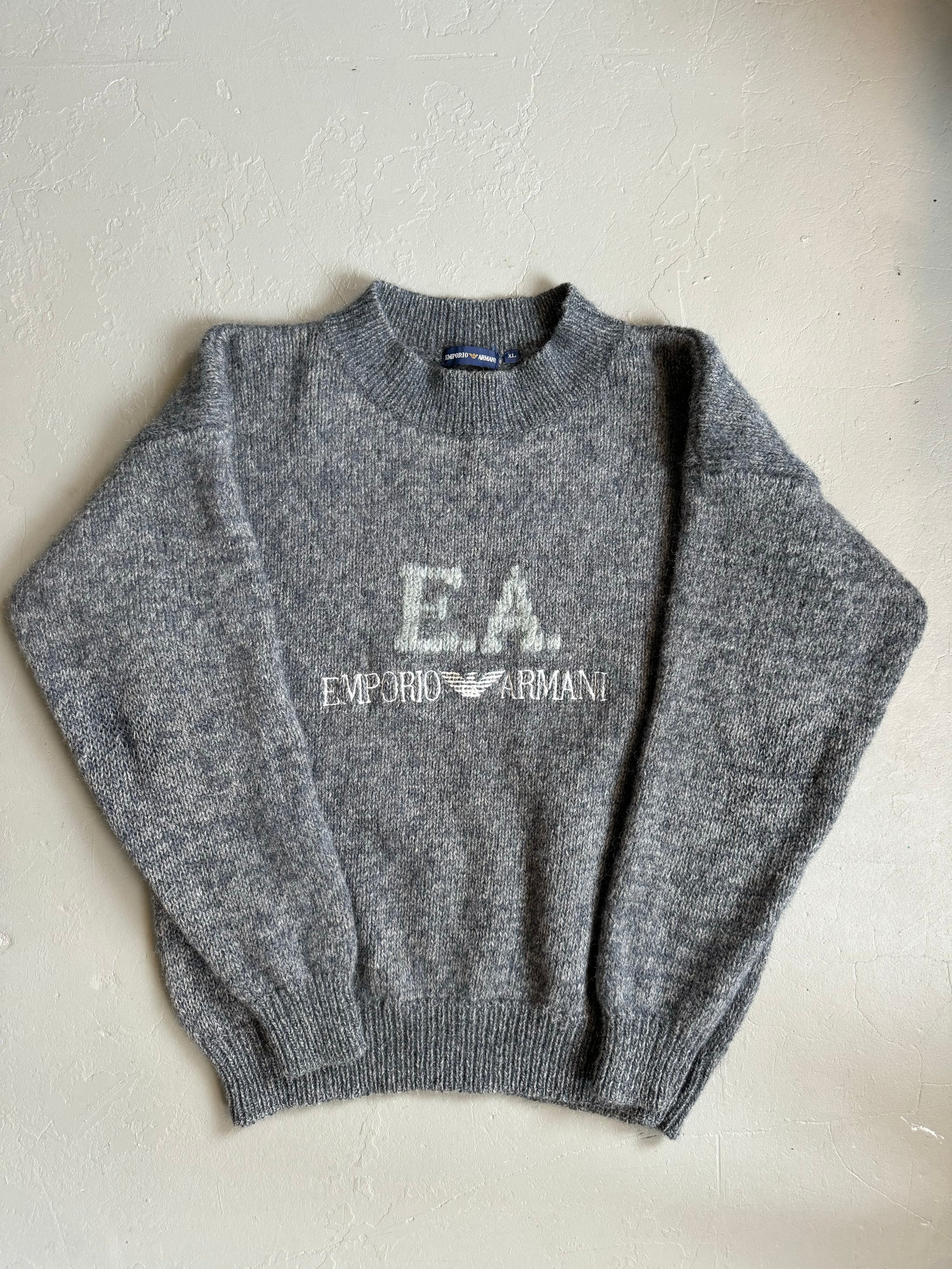 1980s Emporio Armani gray melange jumper – Bluehorse.clothing