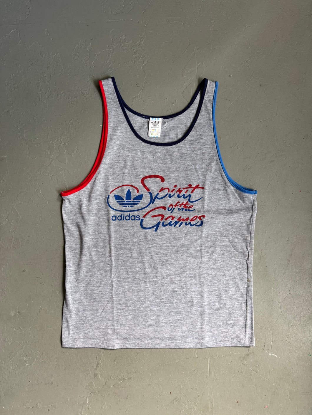 1980s Adidas tank top gray