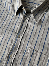 Load image into Gallery viewer, 1980s Giorgio Armani Shirt gray/ blue stripped
