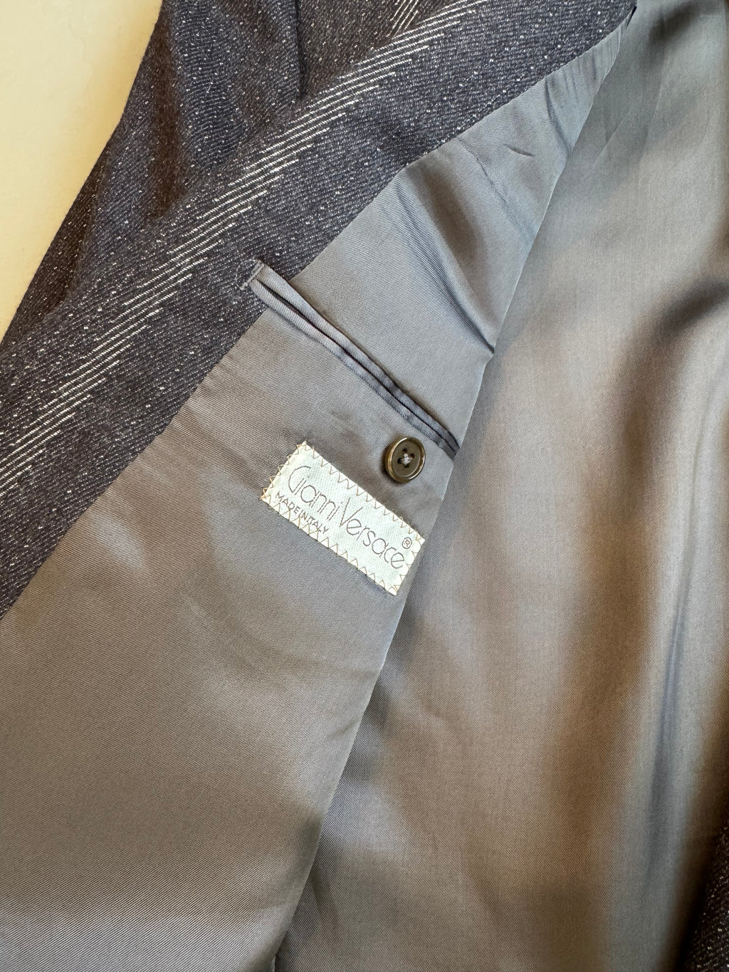 Gianni Versace striped db blazer 1980s