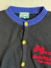 Load image into Gallery viewer, 1990s Chipie Baseball cardigan black
