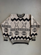 Load image into Gallery viewer, 1980s Giorgio Armani black / gray jumper
