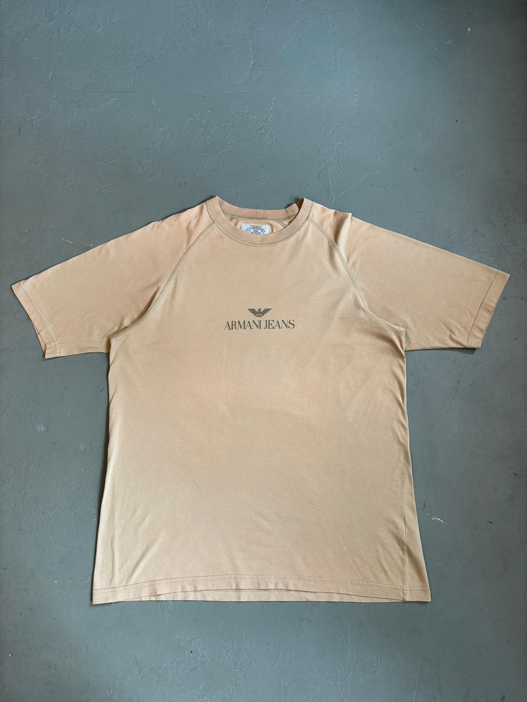 1990s Armani Jeans T-Shirt beige raglan