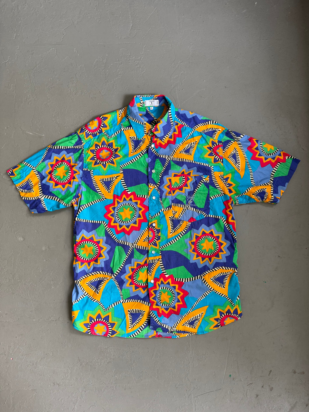 1980s Valentino beachwear shirt multi color