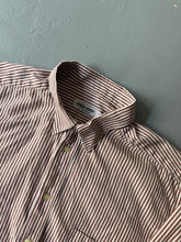 Load image into Gallery viewer, 1980s Giorgio Armani LeCollezioni stripped shirt brown
