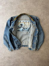 Load image into Gallery viewer, 1990s KENZO denim jacket telo mimetico collar
