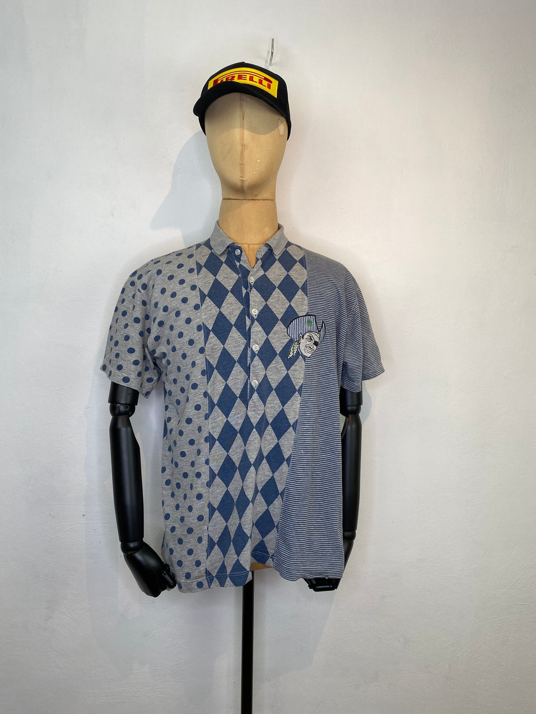 1980s Fiorucci pirat polo blue / gray