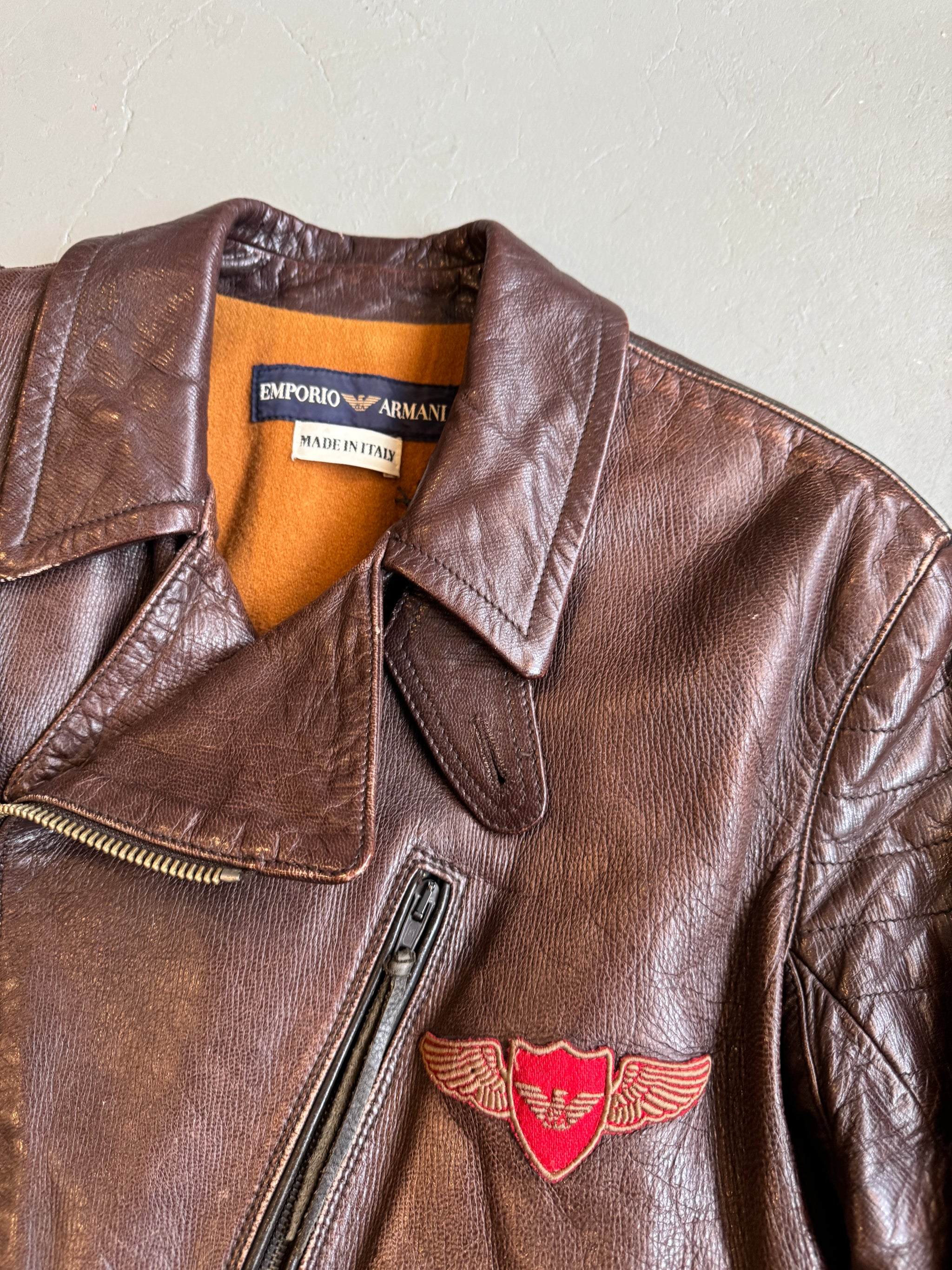 ジャケット・アウター 2010AW EMPORIO ARMANI leather jacket 46 2010AW EMPORIO ARMANI leather jacket 46 Regular Fit Zip