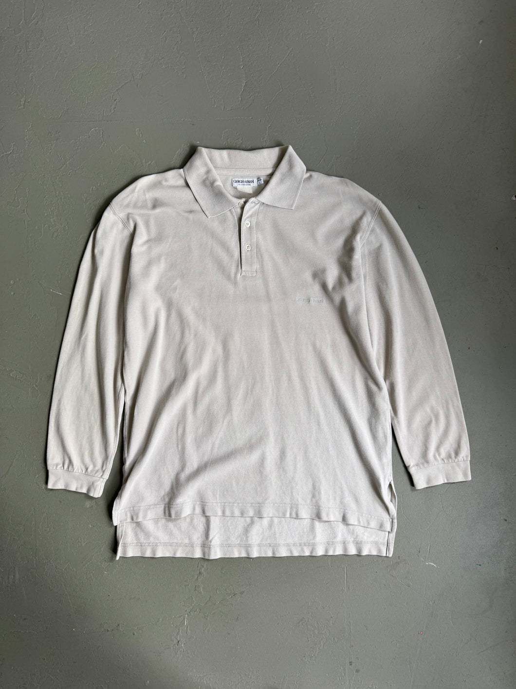 1980s Giorgio Armani LeCollezioni long sleeve polo off white