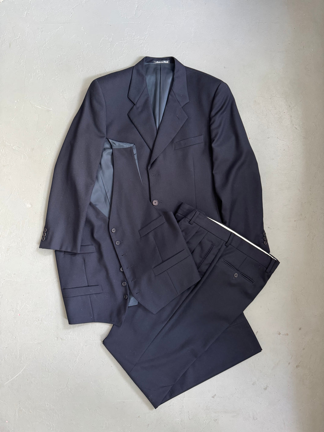 1980s Giorgio Armani LeCollezioni 3piece suit navy