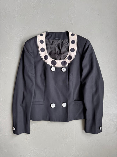 1980s Gianni Versace silk jacket black / white archive fashion vintage 