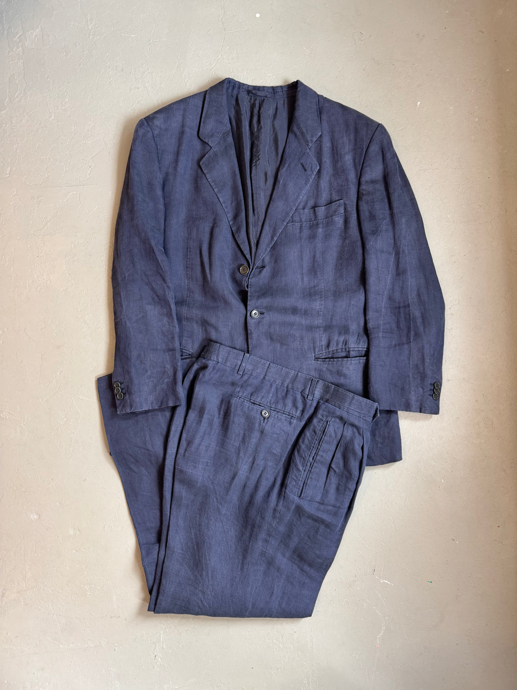 1995 Giorgio Armani linen suit blue