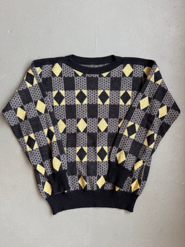 1980s Giorgio Armani yellow black diamond jumper vintage archive fashion