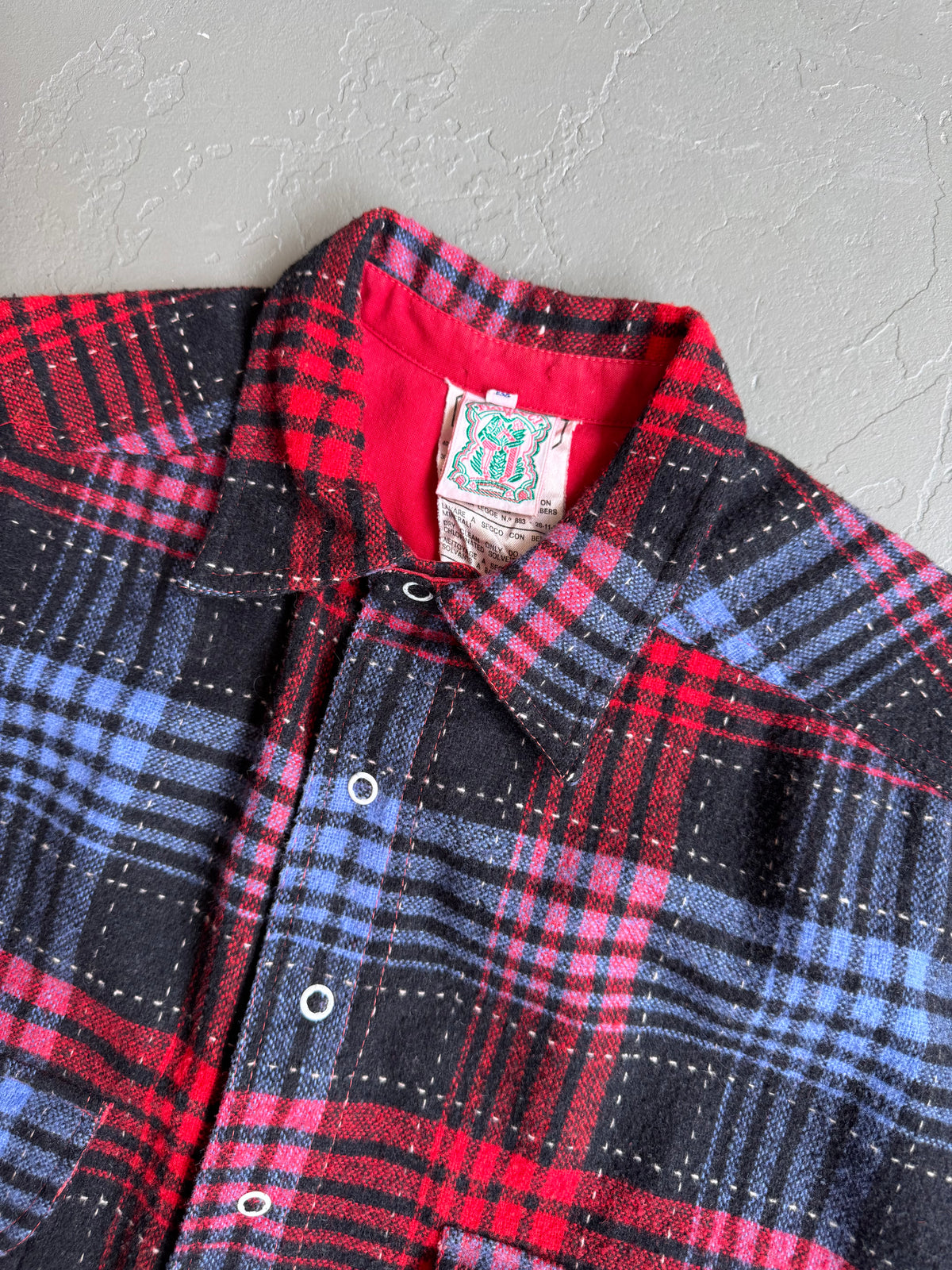Fiorucci dress red & blue plaid 1970s