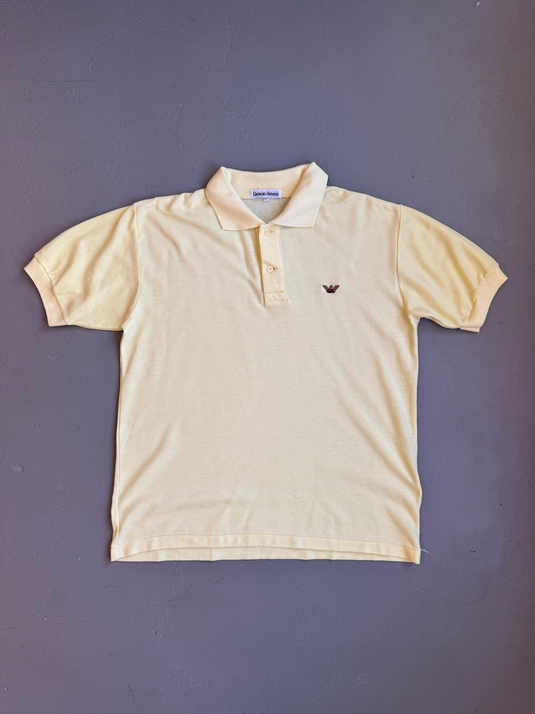 1980s Giorgio Armani polo lemon yellow
