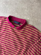 Load image into Gallery viewer, 1980s Best Company striped polo long sleeve red beige

