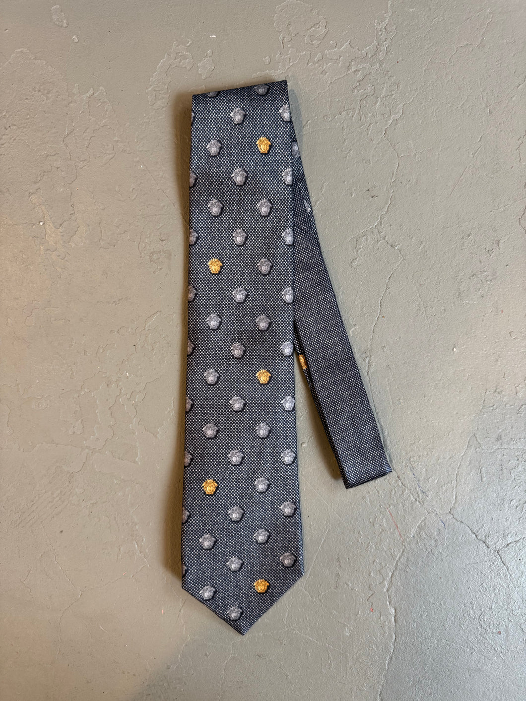 1990s Gianni Versace necktie silver Medusa