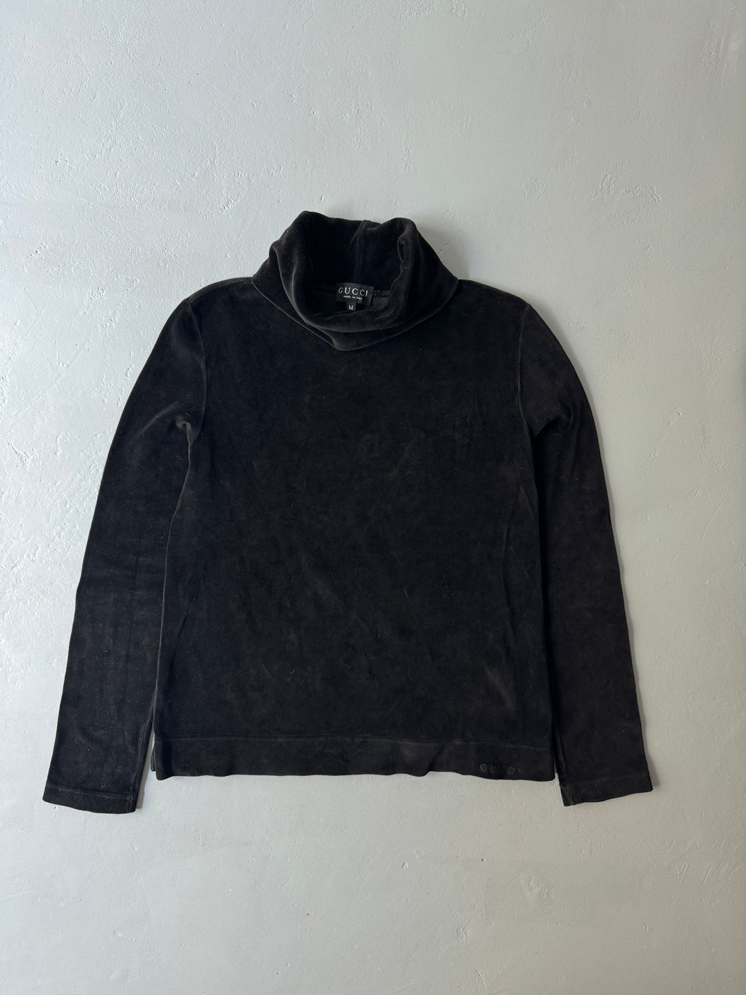 1990s Gucci velvet turtleneck black / Tom Ford design