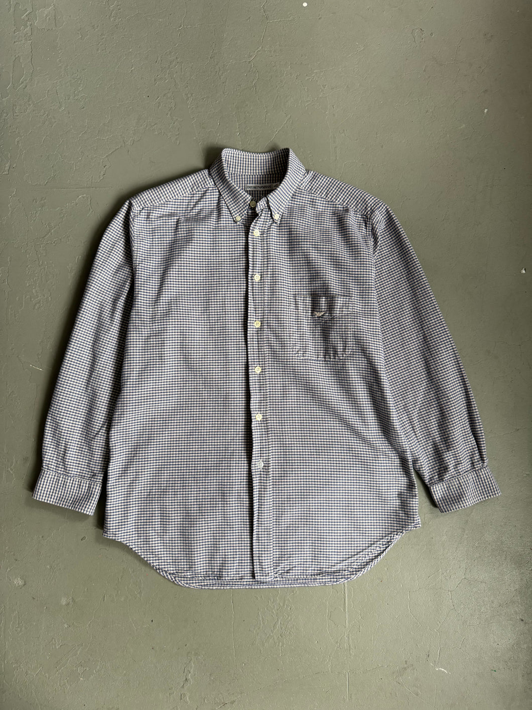 1990s Emporio Armani shirt blue checks