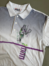 Load image into Gallery viewer, 1990s Fila polo white purple
