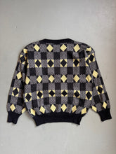 Load image into Gallery viewer, 1980s Giorgio Armani geometric jumper black / yellow
